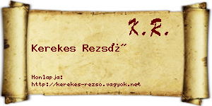 Kerekes Rezső névjegykártya